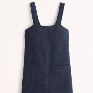 NWT Abercrombie Navy Tweed Shift Dress, Size Large